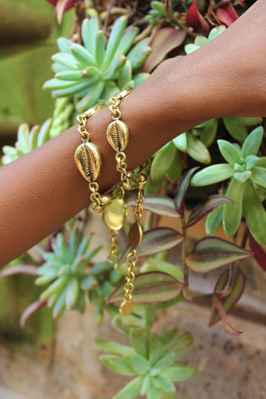 Cowrie Brass Bracelet
